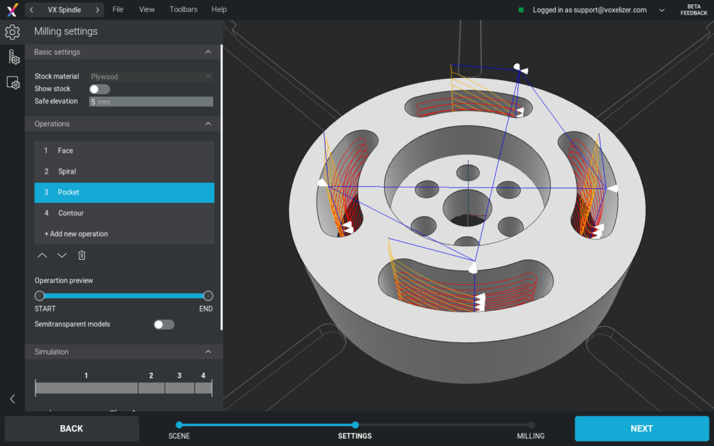 Voxelizer 2.0 main interface showing the 3D scene view
