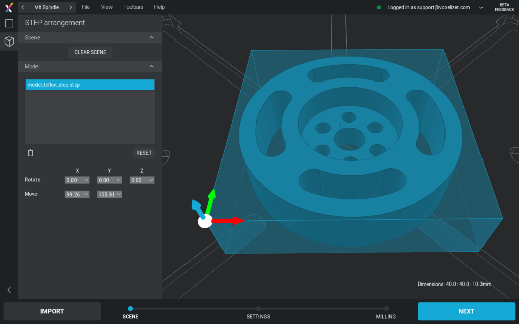 Voxelizer supported file formats import screen