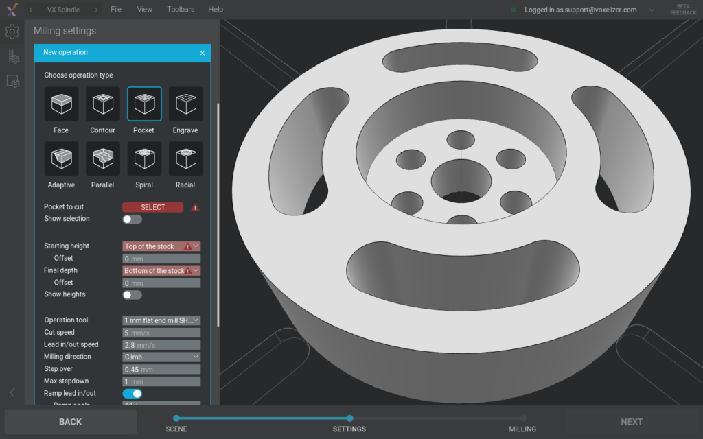 Voxelizer parameter validation and error highlighting